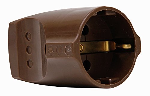 Kopp Schutzkontakt-Kupplung, Kunststoff, IP 20, bruchfest, für Kabelquerschnitt bis 3 x 1,5 mm², 250 V, braun, 183206004 von Kopp