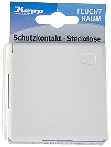 Kopp Standard Unterputz Feuchtraum Steckdose mit Klapp-Deckel, UP FR, IP44, arktis-weiß, 119102080 von Kopp