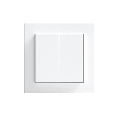 Kopp Smart-Control Energieautarker Bluetooth-Wandschalter ATHENIS - reinweiß, inkl. Flächendoppelwippe und Rahmen, Smart-Home Bluetooth-Mesh, 833201012 von Kopp