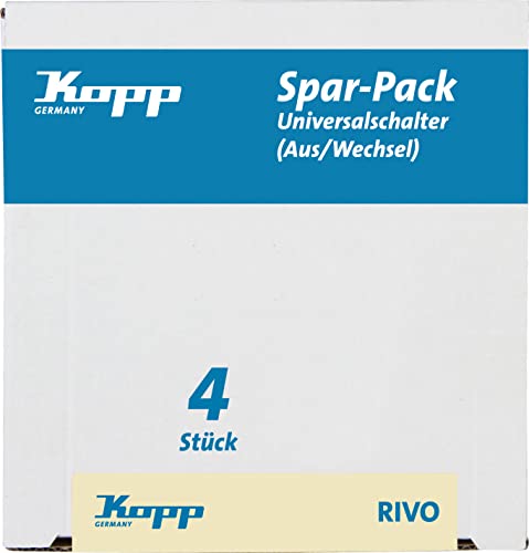 Kopp Spar-Pack: 4 Rivo Universalschalter (Aus- und Wechselschalter),581601056 von Kopp