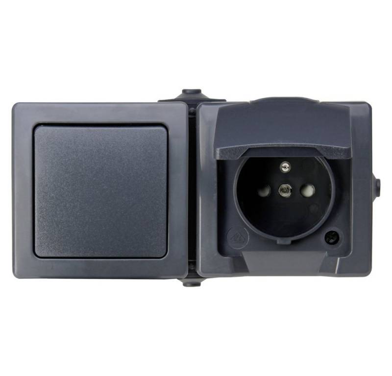 Kopp Steckdose Kopp 134515005 Feuchtraum-Schalterprogramm Nautic Anthrazit 1 St. von Kopp