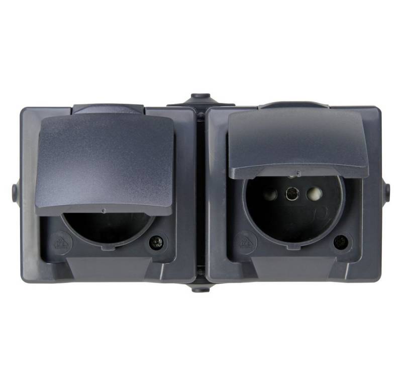 Kopp Steckdose Kopp 137115006 Feuchtraum-Schalterprogramm Steckdose mit Klappdeckel von Kopp