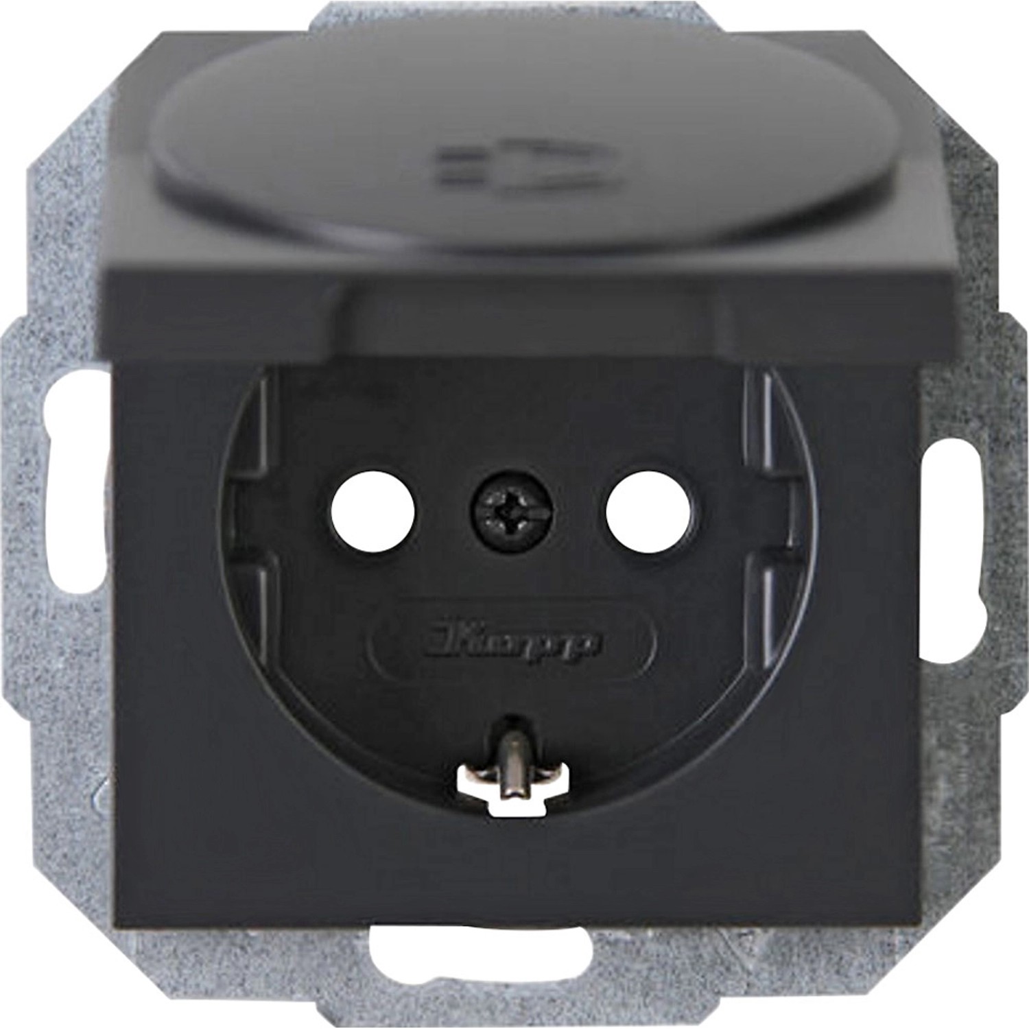 Kopp Steckdose mit Deckel 1-fach Athenis Anthrazit von Kopp