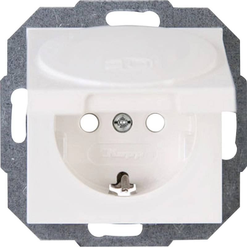 Kopp Steckdose mit Deckel 1-fach Athenis Reinweiß von Kopp