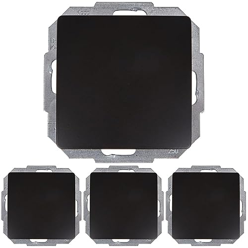 Kopp Universalschalter Paris Universal (Wechsel-Schalter), Unterputz, Mattschwarz, 650650082, matt-schwarz, 1 stück (Packung mit 4) von Kopp
