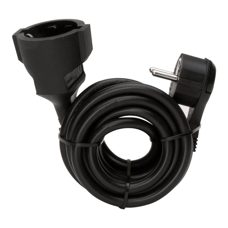 Kopp Verlängerungskabel mit Flachstecker schwarz 5 m von Kopp