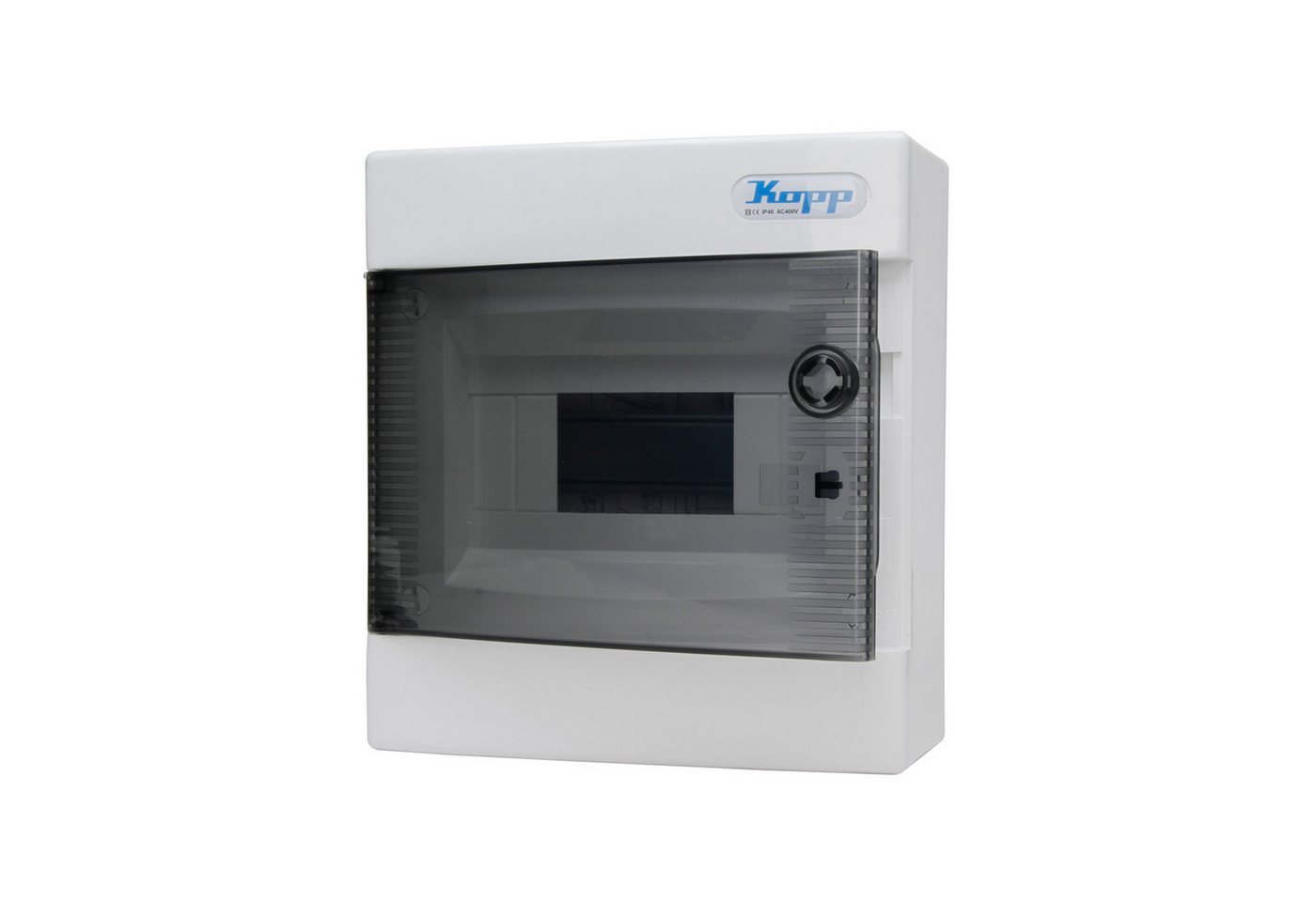 Kopp Verteilerbox KOPP Aufputz-Verteilerkasten N8C, IP40, mit Tür, 1-reihig, 8 Pole von Kopp