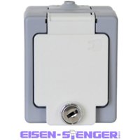 Kopp - Schutzkontakt-Steckdose, Klappdeckel, abschließbar, grau - 105648002 von Kopp