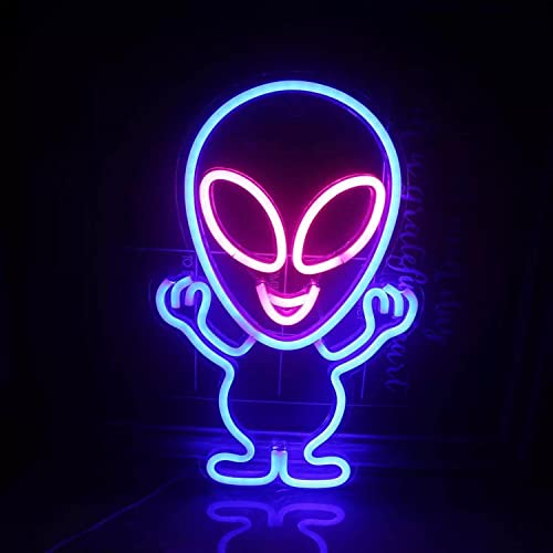 Alien blau Neonlicht LED Neon Schild Licht Lampe Kunst Party Wand Dekoration Weihnachten Nachtlicht Gaming Setup Streamer Hintergrund Beleuchtung dekorative Wandleuchte Astronaut Space Marsmännchen von Kopper-24