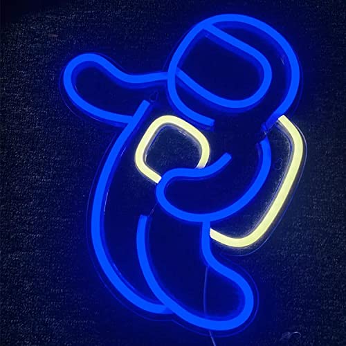 Astronaut schwebend blau Neonlicht LED Neon Schild Licht Lampe Kunst Party Wand Dekoration Weihnachten Nachtlicht Gaming Setup Streamer Hintergrund Beleuchtung dekorative Wandleuchte Astronaut Space von Kopper-24