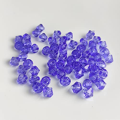 Doppelkegel/Bicone 4 mm 100 Stück - Perlen Kristall Lose Perlen mit Loch 100er Set DIY Basteln mit Loch tschechische Facettiert Beads Schmuck Acryl auffädeln Nieten Steine - Blau von Kopper-24