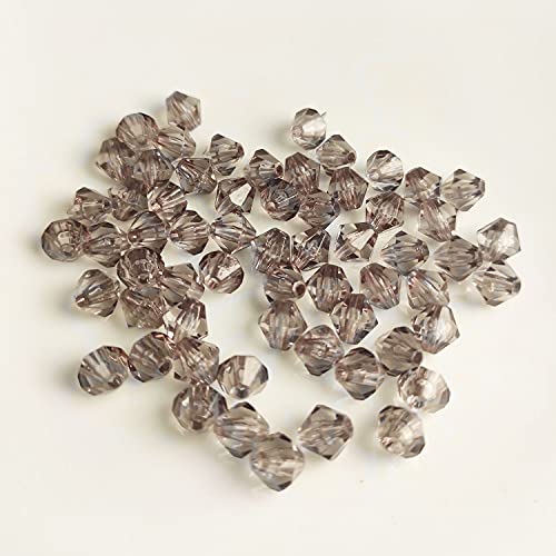 Doppelkegel/Bicone 6 mm 80 Stück - Perlen Kristall Lose Perlen mit Loch 100er Set DIY Basteln mit Loch tschechische Facettiert Beads Schmuck Acryl auffädeln Nieten Steine - Grau von Kopper-24