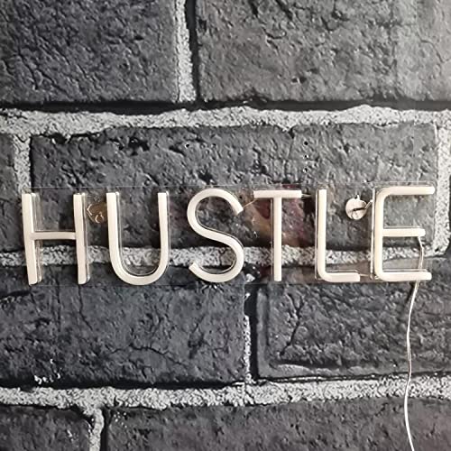HUSTLE Schriftzug Neonlicht LED Neon Schild USB Licht Lampe Reklame Leuchte Kunst Motivation Spruch Wand Dekoration Gaming Setup Streamer Hintergrund Beleuchtung dekorative Wandleuchte von Kopper-24