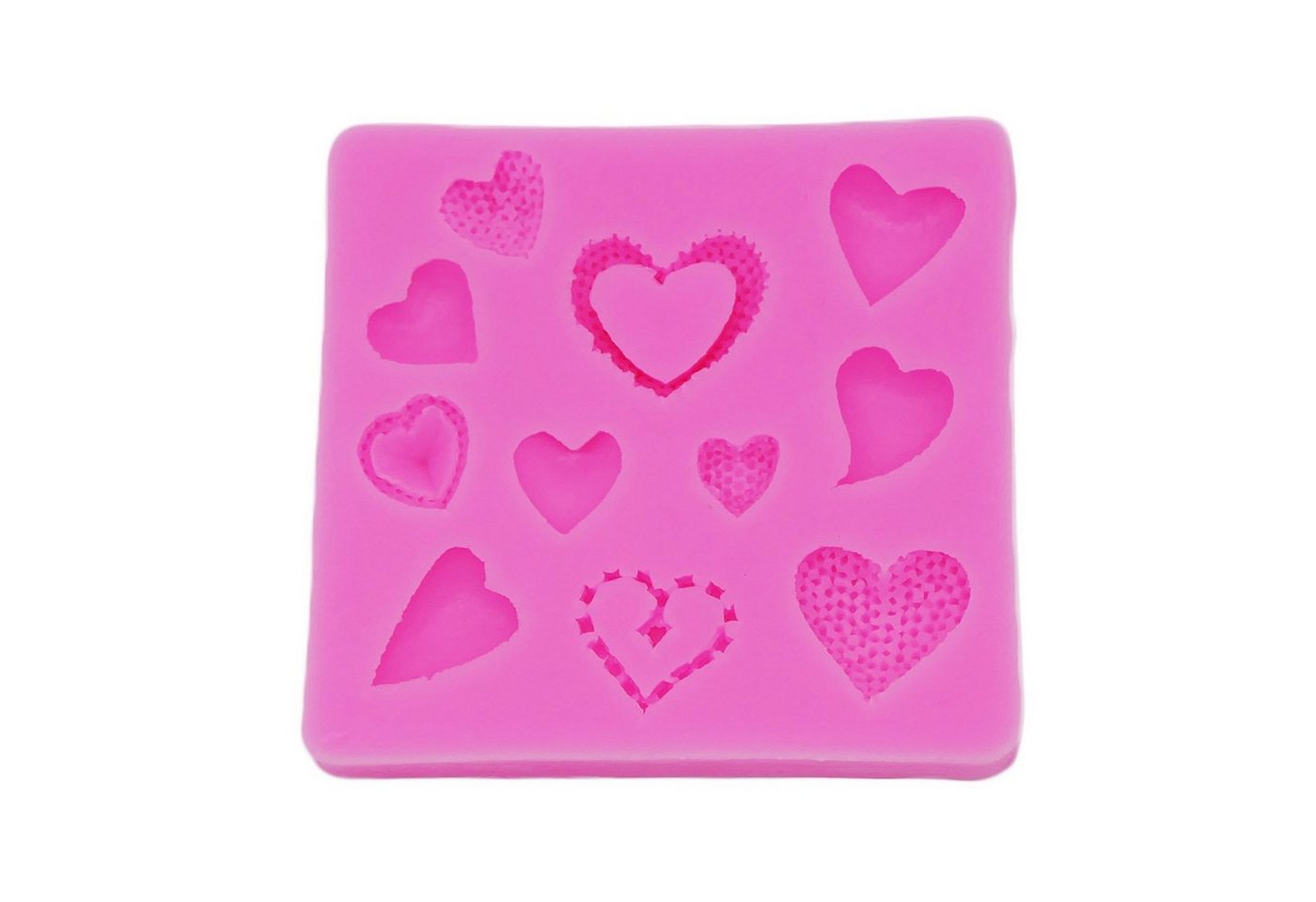 Kopper-24 Ausstechform Fondantform aus Silikon, 11x Herzen, ca. 8,6x7,9x1,2 cm von Kopper-24