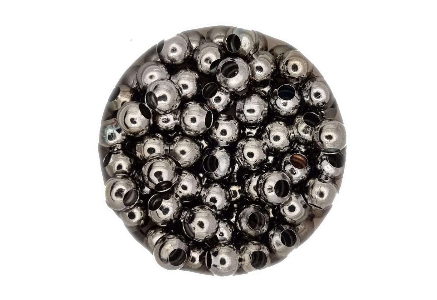 Kopper-24 Bastelperlen Metall Perlen Großlochperlen 12 mm, ca. 30 Stück, Anthrazit, (30-tlg) von Kopper-24