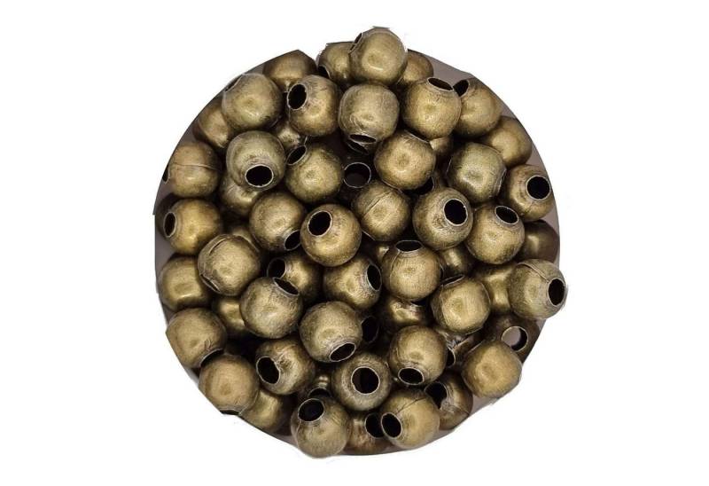Kopper-24 Bastelperlen Metall Perlen Großlochperlen 3 mm, ca. 100 Stück, Bronzefarben, (100-tlg) von Kopper-24