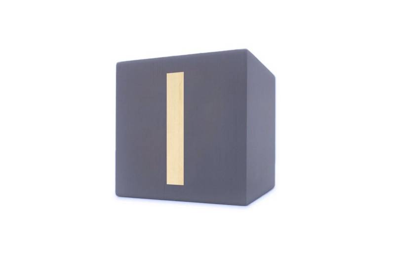 Kopper-24 Deko-Buchstaben Holzbuchstabe Würfel, 5 x 5 cm, grau, Buchstabe I von Kopper-24