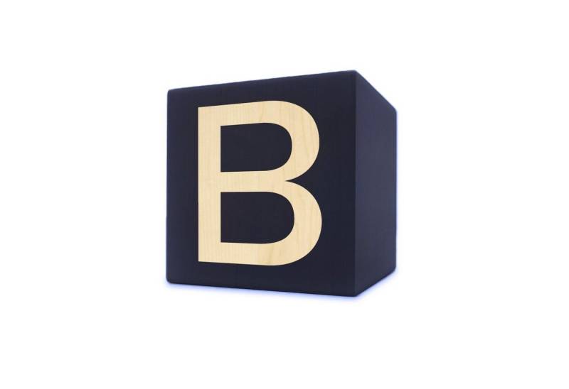 Kopper-24 Deko-Buchstaben Holzbuchstabe Würfel, 5 x 5 cm, schwarz, Buchstabe B von Kopper-24