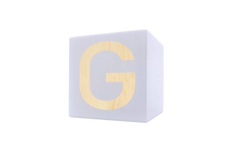 Kopper-24 Deko-Buchstaben Holzbuchstabe Würfel, 5 x 5 cm, weiß, Buchstabe G von Kopper-24