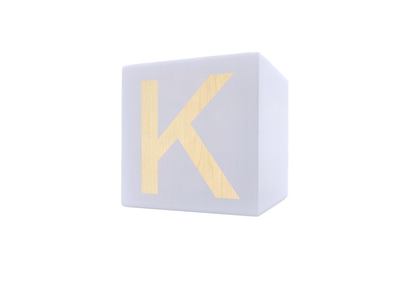 Kopper-24 Deko-Buchstaben Holzbuchstabe Würfel, 5 x 5 cm, weiß, Buchstabe K von Kopper-24