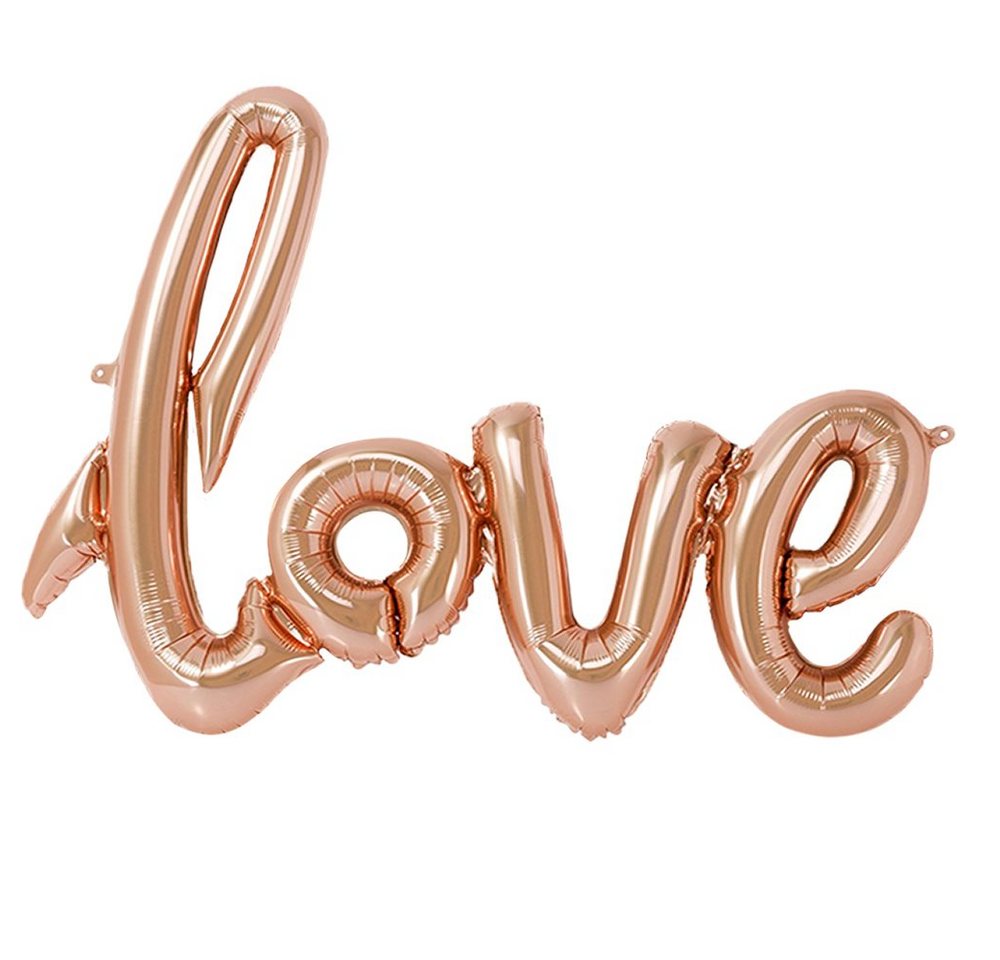 Kopper-24 Folienballon Folienballon Love Schriftzug, rosegold, ca. 100 cm von Kopper-24