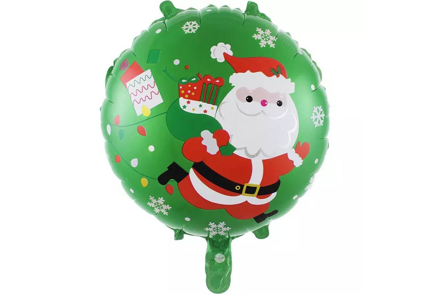 Kopper-24 Folienballon Folienballon Weihnachten, rund - Weihnachtsmann rot grün, ca. 45 cm von Kopper-24