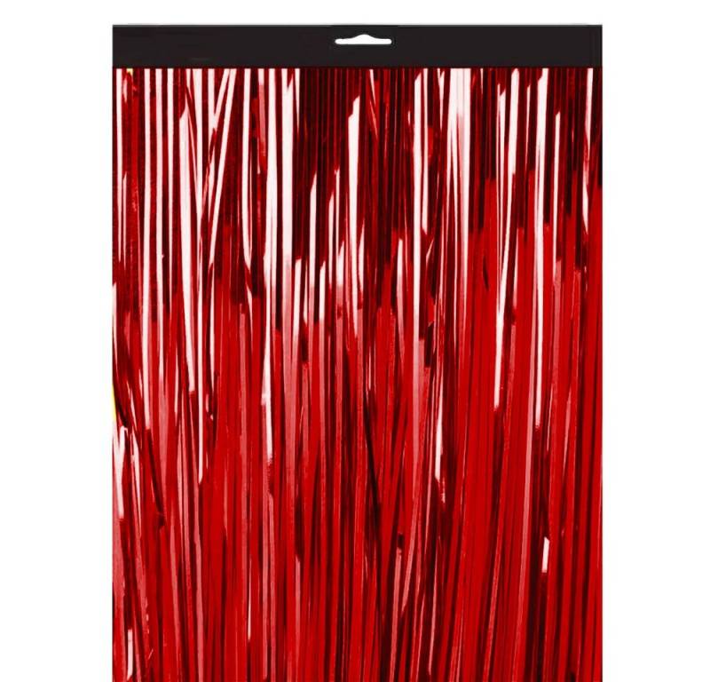 Kopper-24 Türvorhang Lametta Vorhang 2 x 1 m, Rot von Kopper-24