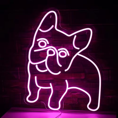 NEON LED Licht, dekorative Wand-Leuchte, Französische Bulldogge, pink, ca. 35 x 27 x 2 cm, Deko-Licht, Wohnzimmer, Gaming-Zimmer, Nachtlicht für Schlafzimmer, Gamer Design-Lampe, USB-Betrieb NEON LED Licht, dekorative Wand-Leuchte, Französische Bulldogge, pink, ca. 35 x 27 x 2 cm, Deko-Licht, Wohnzimmer, Gaming-Zimmer, Nachtlicht für Schlafzimmer, Gamer Design-Lampe, USB-Betrieb von Kopper-24