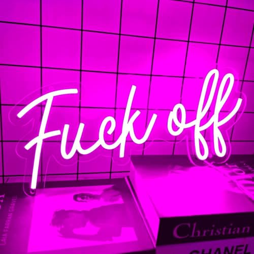 NEON LED Licht, dekorative Wand-Leuchte, Fuck off, pink, ca. 44 x 20 cm, Deko-Licht, Wohnzimmer, Gaming-Zimmer, Nachtlicht für Schlafzimmer, Gamer Design-Lampe, USB-Betrieb NEON LED Licht, dekorative Wand-Leuchte, Fuck off, pink, ca. 44 x 20 cm, Deko-Licht, Wohnzimmer, Gaming-Zimmer, Nachtlicht für Schlafzimmer, Gamer Design-Lampe, USB-Betrieb von Kopper-24