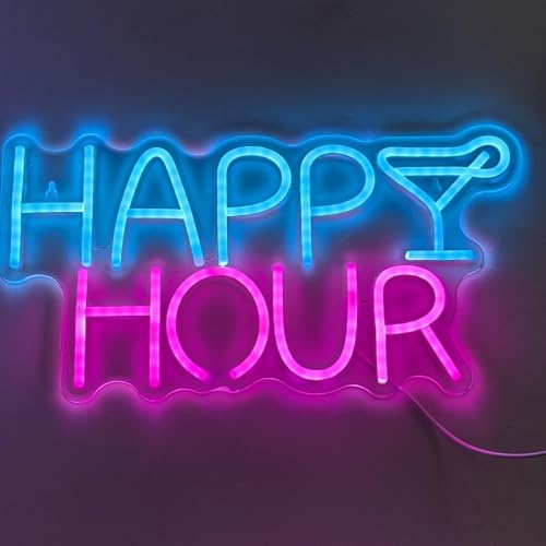 NEON LED Licht, dekorative Wand-Leuchte, HAPPY HOUR, blau pink, ca. 42 x 22 x 2 cm, Deko-Licht, Wohnzimmer, Gaming-Zimmer, Nachtlicht für Schlafzimmer, Gamer Design-Lampe, USB-Betrieb NEON LED Licht, dekorative Wand-Leuchte, HAPPY HOUR, blau pink, ca. 42 x 22 x 2 cm, Deko-Licht, Wohnzimmer, Gaming-Zimmer, Nachtlicht für Schlafzimmer, Gamer Design-Lampe, USB-Betrieb von Kopper-24