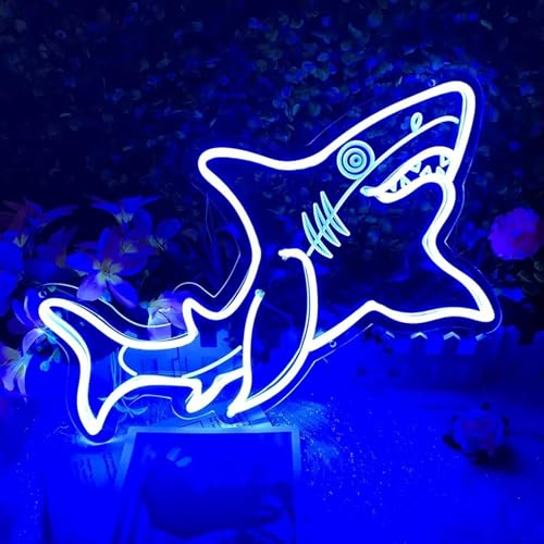NEON LED Licht, dekorative Wand-Leuchte, Haifisch, Hai blau, ca. 43 x 25 x 2 cm, Deko-Licht, Wohnzimmer, Gaming-Zimmer, Nachtlicht für Schlafzimmer, Gamer Design-Lampe, USB-Betrieb NEON LED Licht, dekorative Wand-Leuchte, Haifisch, Hai blau, ca. 43 x 25 x 2 cm, Deko-Licht, Wohnzimmer, Gaming-Zimmer, Nachtlicht für Schlafzimmer, Gamer Design-Lampe, USB-Betrieb von Kopper-24