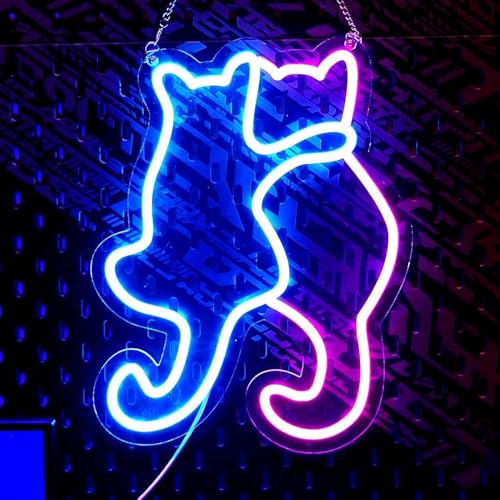 NEON LED Licht, dekorative Wand-Leuchte, Katzen umarmend, blau pink, ca. 35 x 28 x 2 cm, Deko-Licht, Wohnzimmer, Gaming-Zimmer, Nachtlicht für Schlafzimmer, Gamer Design-Lampe, USB-Betrieb NEON LED Licht, dekorative Wand-Leuchte, Katzen umarmend, blau pink, ca. 35 x 28 x 2 cm, Deko-Licht, Wohnzimmer, Gaming-Zimmer, Nachtlicht für Schlafzimmer, Gamer Design-Lampe, USB-Betrieb von Kopper-24