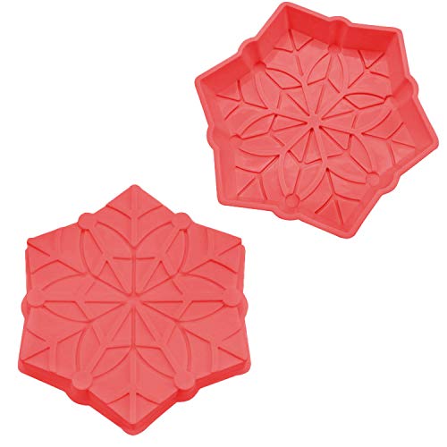 Silikon Backformen - BPA Frei! - Groß Dr Cake Mikrowelle Fondant Backofen Geburtstag Happy Birthday Silikonform Teig Kuchendeko Backen Bäcker 3D Spülmaschine Kochen Kuchen Küche (Schneeflocke) von Kopper-24