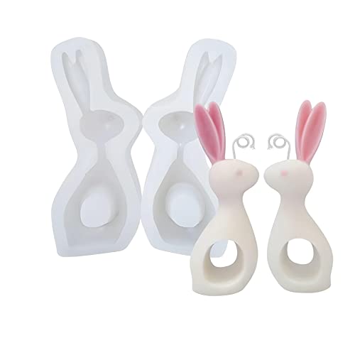 Silikon Kerzenform, Ostern, Osterhasen 2er Set, 130 x 60 x 31 mm, 44 ml + 44 ml Silikonform DIY 3D Kerzengießen Gussform Form Kerzen Herstellung Seifenform Kerze Für Ostern Party Ei Dekoration von Kopper-24