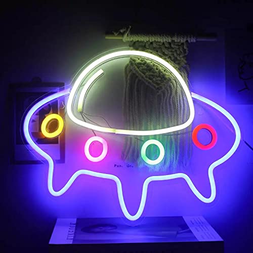 UFO Raumschiff Neonlicht LED Neon Schild USB Licht Lampe Reklame Leuchte Party Wand Dekoration Weihnachten Nachtlicht Gaming Setup Streamer Hintergrund Beleuchtung dekorative Wandleuchte Astronaut von Kopper-24