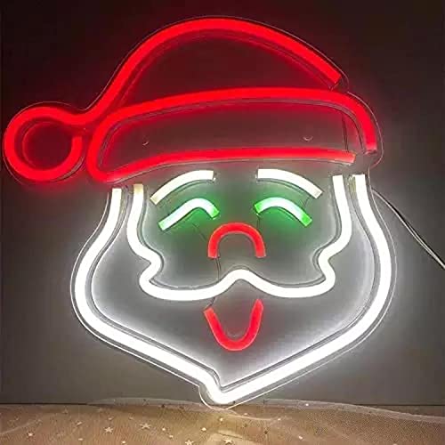 Weihnachtsmann Neonlicht LED Neon Schild USB Licht Lampe Reklame Leuchte Kunst Bar Party Nachtlicht Wand Dekoration Gaming Setup Hintergrund Beleuchtung dekorative Wandleuchte Weihnachten Santa Xmas von Kopper-24