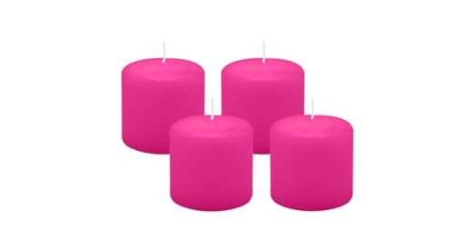 4er Set Adventskranzkerzen Fuchsia Pink Ø 60 x 60 mm von Kopschitz Kerzen
