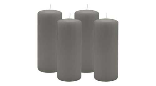 4er Set Adventskranzkerzen Grau Ø 60 x 120 mm von Kopschitz Kerzen