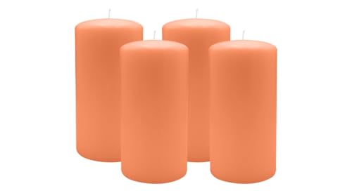 4er Set Adventskranzkerzen Lachs Ø 80 x 150 mm von Kopschitz Kerzen