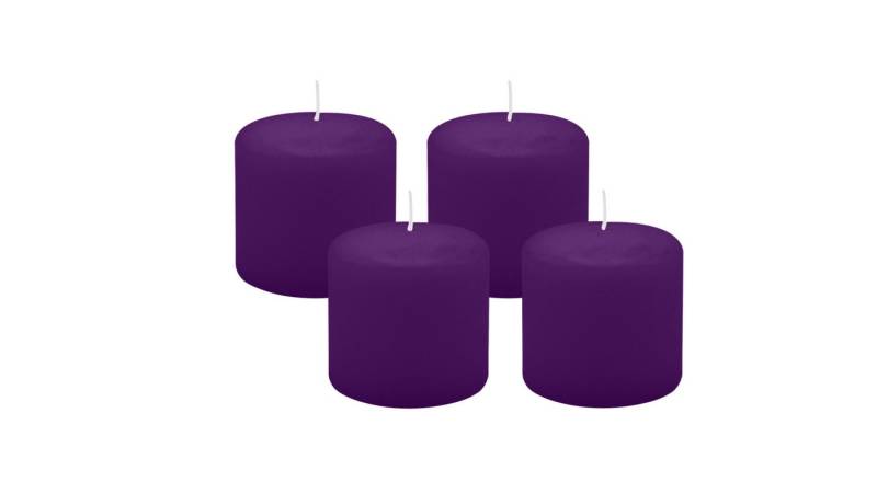 Kopschitz Kerzen Stumpenkerze 4er Set Stumpenkerzen/Adventskranzkerzen Violett Ø 60 x 60 mm von Kopschitz Kerzen