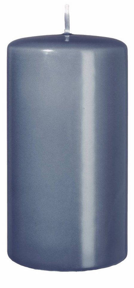 Kopschitz Kerzen Stumpenkerze Flachkopf-Stumpenkerzen Pacific Blau Grau 60 x Ø 40 mm, 12 Stück von Kopschitz Kerzen