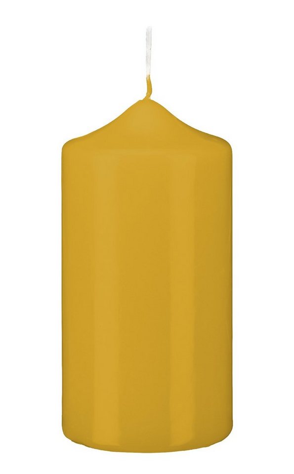 Kopschitz Kerzen Stumpenkerze Spitzkopf Stumpen Kerzen Mustard Senf 15 x Ø 5 von Kopschitz Kerzen