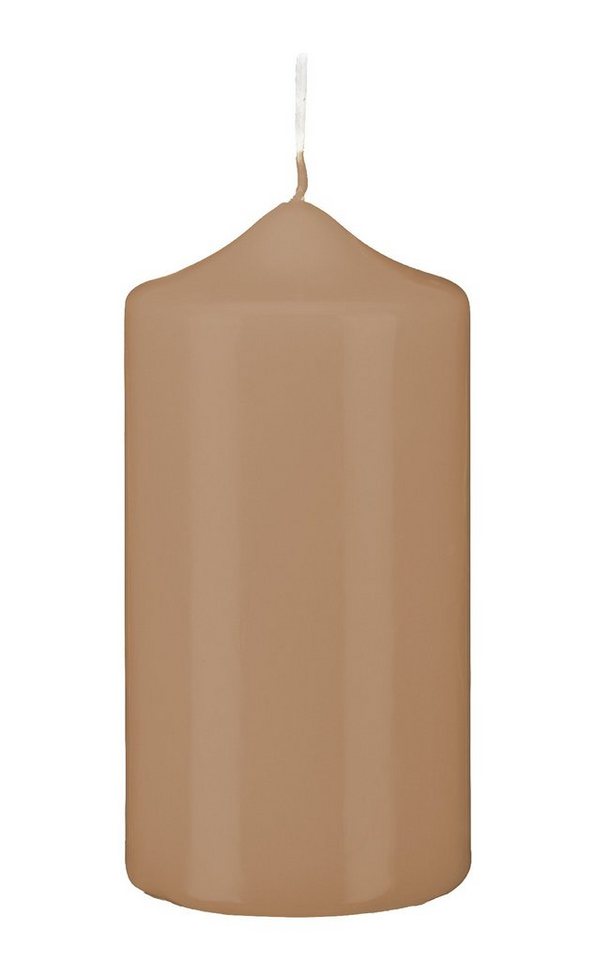 Kopschitz Kerzen Stumpenkerze Spitzkopf Stumpen Kerzen Portobello Nougat 30 x Ø 8 cm, 6 Stück von Kopschitz Kerzen