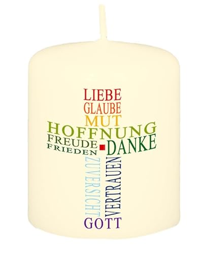 Kopschitz Hoffnungskerze Liebe, Glaube, Mut Elfenbein 60 x Ø 50 mm, 1 Stück von Kopschitz