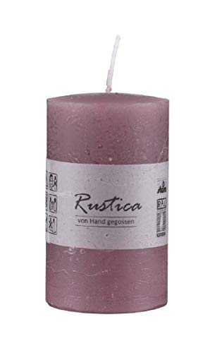 Kopschitz Rustikale durchgefärbte Kerze Altrosa, 150 x 70 mm, Stumpenkerze, rußarm, tropffrei, RAL Kerzengüte Qualität von Kopschitz