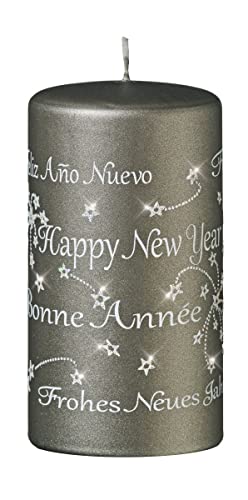 Kopschitz Spruchkerze Happy New Year Grau Matt 130 x Ø 70 mm, 1 Stück Kopschitz Spruchkerze Happy New Year Grau Matt 130 x Ø 70 mm, 1 Stück von Kopschitz