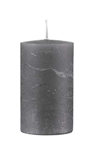Kopschitz durchgefärbte Rustica Kerze, Stumpenkerzen Grau, 10 x 7 cm, 1 Stück, rußarm, tropffrei von Kopschitz