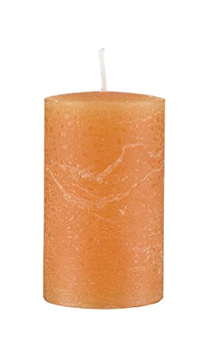 Kopschitz durchgefärbte Rustica Kerze, Stumpenkerzen Orange, 10 x 7 cm, 1 Stück, rußarm, tropffrei von Kopschitz