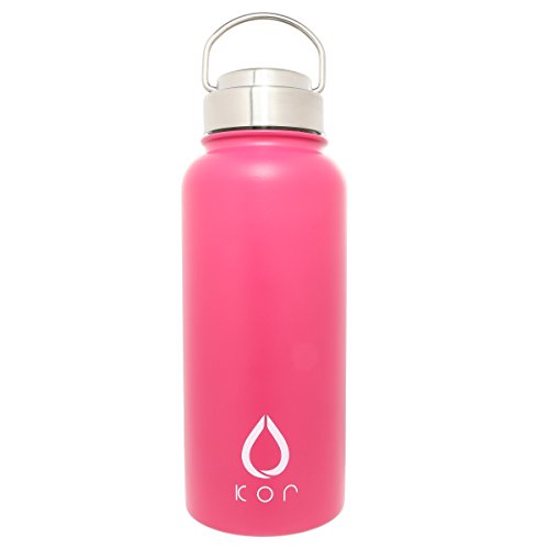 KORWATER ROK Flasche Edelstahl, Edelstahl, rostfrei, Quartz Rose, 9 x 9 x 24 cm von Kor