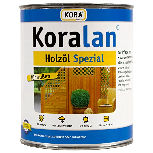 Koralan Holzöl Spezial Öl UV-Schutz Außenöl Nussbaum 0,75L von Kora® Holzschutz